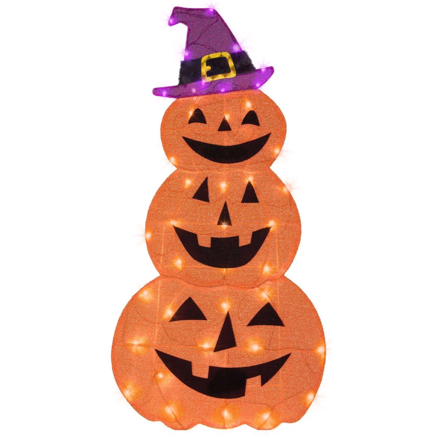 Gemmy Flat-Tastics Orange 50 Ct 48 In. LED Jack-O-Lantern Yard Decor 3 Gemmy Flat-Tastics Orange 50 Ct 48 In. LED Jack-O-Lantern Yard Decor