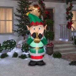 Gemmy LED Elf Playing Trumpet 6 Ft. Inflatable -Alpine Sales Store 808fa622 e13a 4a1f ab7b 63eae3091693