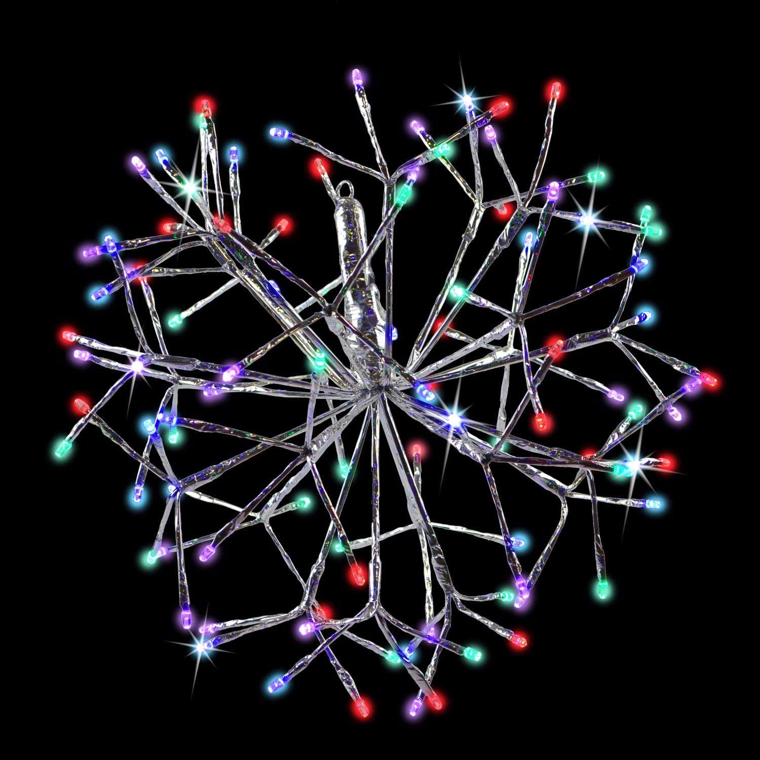 Celebrations Platinum LED Multi Shimmer Sphere 16 In. Hanging Decor 5 Celebrations Platinum LED Multi Shimmer Sphere 16 In. Hanging Decor - Image 3