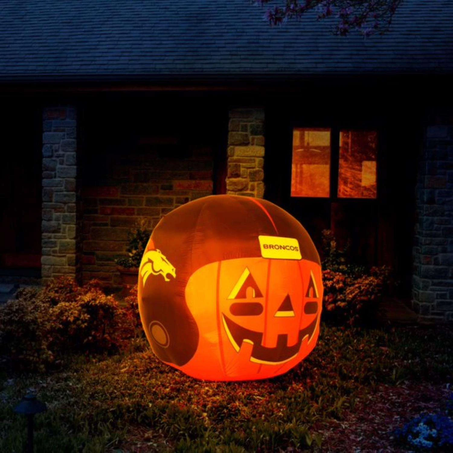 Sporticulture NFL 4 Ft. LED Denver Broncos Jack-O-Helmet Inflatable 6 Sporticulture NFL 4 Ft. LED Denver Broncos Jack-O-Helmet Inflatable - Image 4