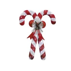 Celebrations LED Red/White Lighted Candy Can 3.5 Ft. Yard Decor