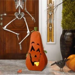 Glitzhome 23.62 In. Prelit Jack-O-Lantern With LED Pillar Fall Decor -Alpine Sales Store 8d34f547 cae5 4594 95eb 899c4e8958ff