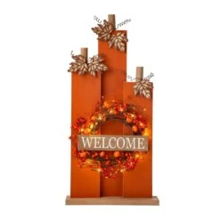Glitzhome Warm White 30 In. LED Prelit Fall Decor