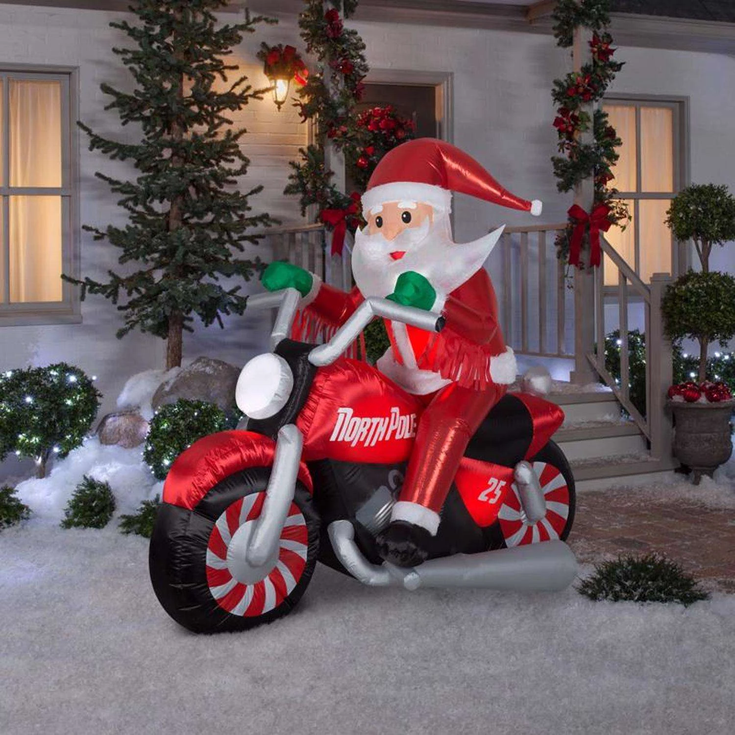 Gemmy Airblown LED Santa On Motorcycle 7 Ft. Inflatable 4 Gemmy Airblown LED Santa On Motorcycle 7 Ft. Inflatable - Image 2