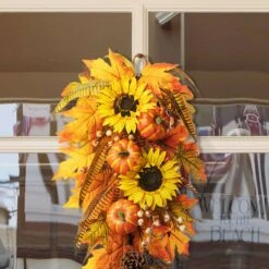 Glitzhome 26 In. Sunflower Pumpkin Leaf Swag Fall Decor 9 Glitzhome 26 In. Sunflower Pumpkin Leaf Swag Fall Decor -Alpine Sales Store 977cac0b bfb0 491f a464 85165acd6cb2
