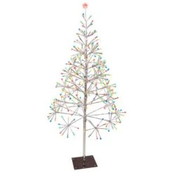 Celebrations Platinum LED Multi Shimmering Tree 4.5 Ft. Pathway Decor