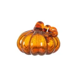 Glitzhome 5.51 In. Glass Pumpkin Tabletop Decor