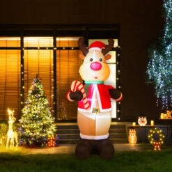 Glitzhome Reindeer Holding Candy Cane 94.49 In. Inflatable -Alpine Sales Store 9eaeab07 7da9 45fe adeb 07373d747b87