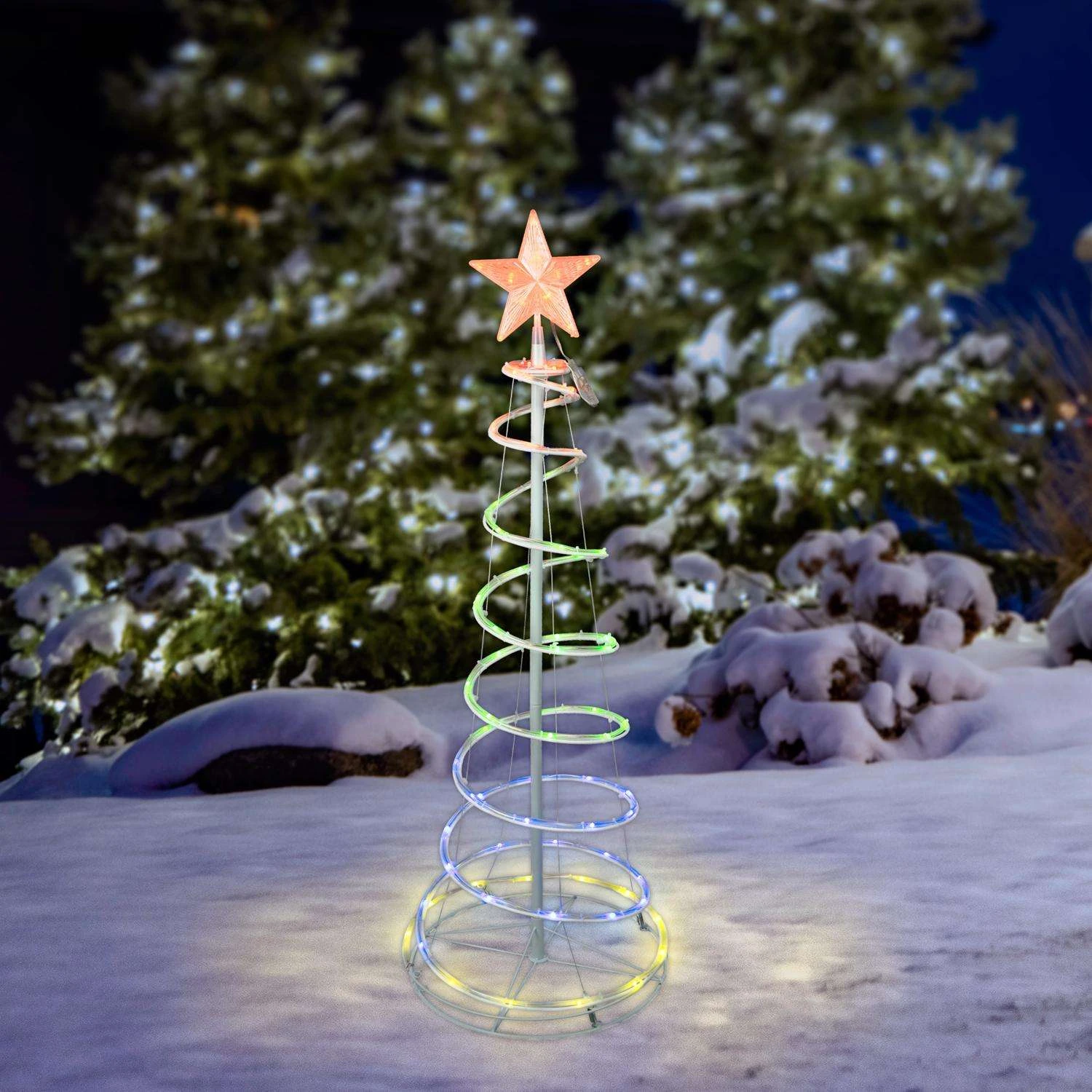 Celebrations LED Multi Spiral RGB Ribbon 4 Ft. Yard Decor 5 Celebrations LED Multi Spiral RGB Ribbon 4 Ft. Yard Decor - Image 3