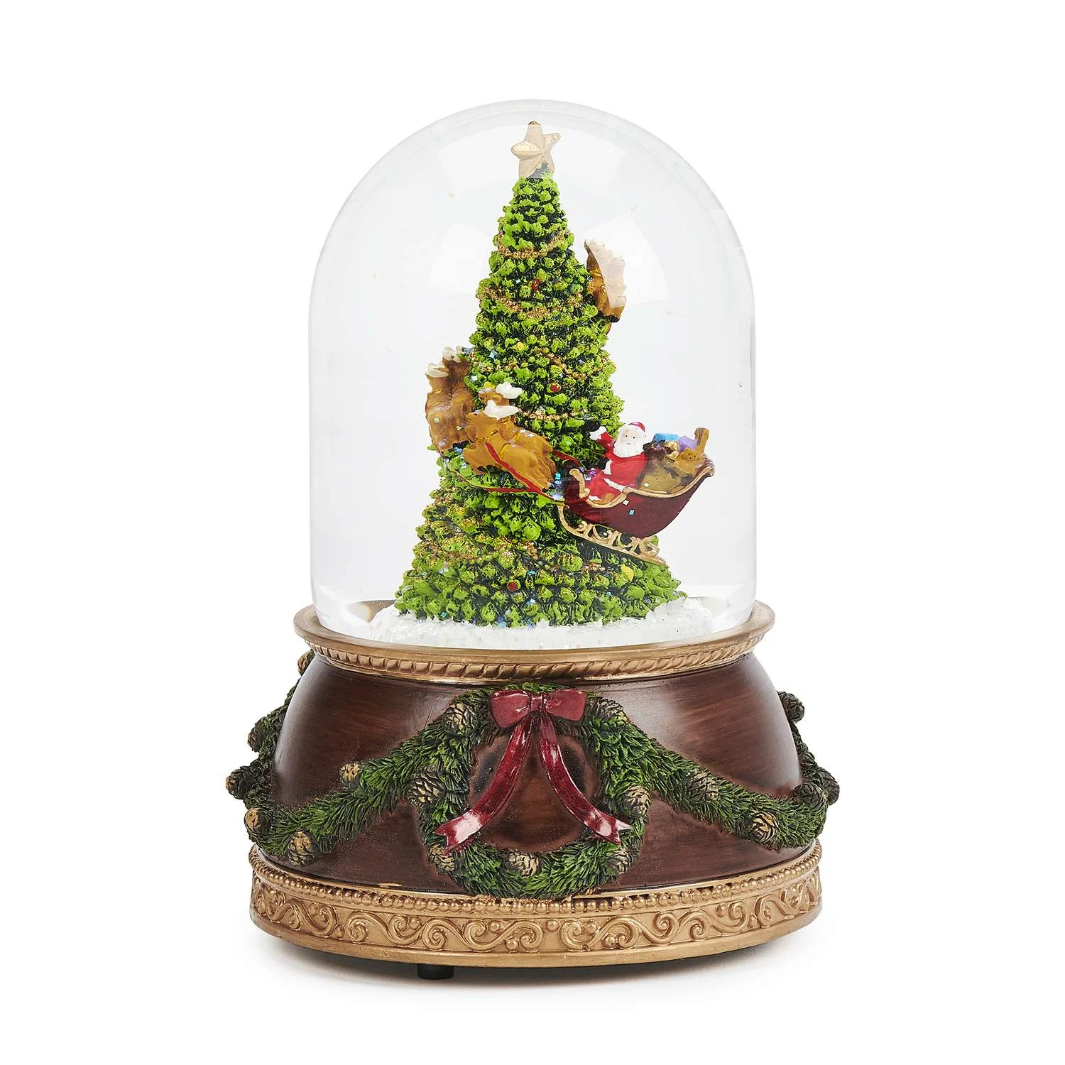 Roman Glitter Dome Multicolored Musical Santa Rotating Around Christmas Tree Indoor Christmas Decor 3 Roman Glitter Dome Multicolored Musical Santa Rotating Around Christmas Tree Indoor Christmas Decor