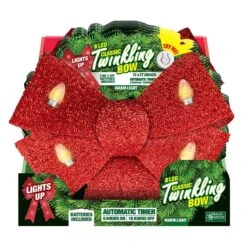 Magic Seasons LED Warm White Bow 17 In. Hanging Decor