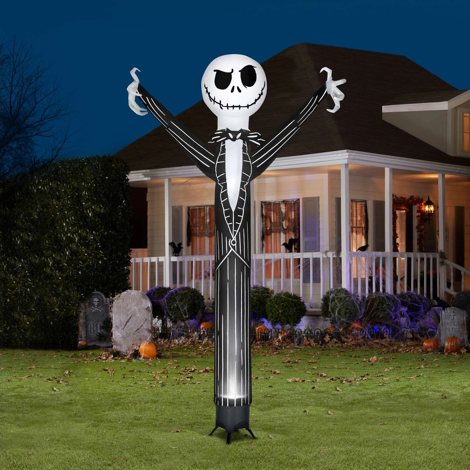 Gemmy Nightmare Before Christmas 12 Ft. LED Prelit Jack Skellington Jiggler Jack Inflatable 4 Gemmy Nightmare Before Christmas 12 Ft. LED Prelit Jack Skellington Jiggler Jack Inflatable - Image 2