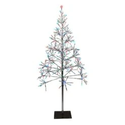 Holiday Bright Lights LED Multicolored Christmas Tree 42 In.
