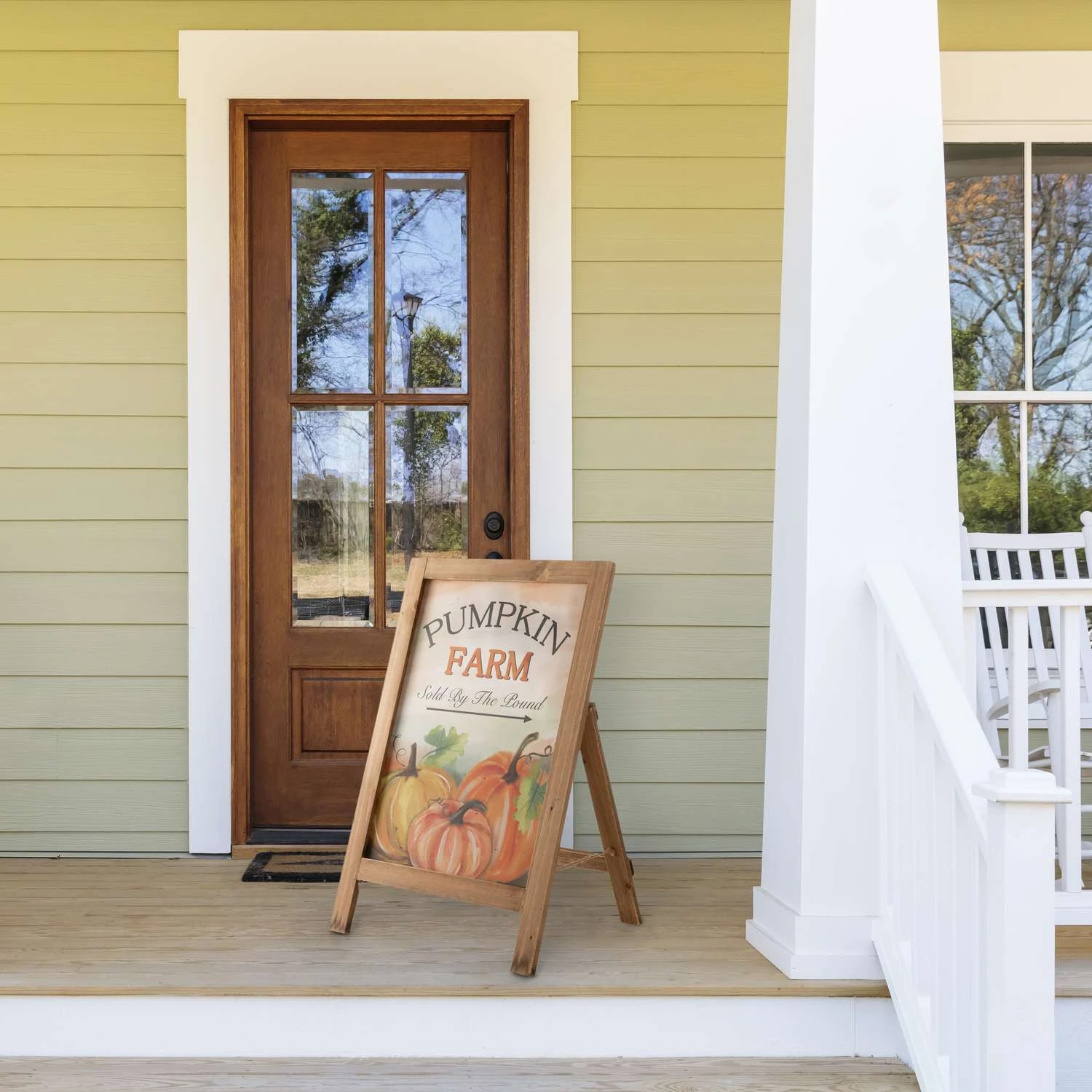 Glitzhome 24 In. Pumpkin Farm Easel Sign Fall Decor 7 Glitzhome 24 In. Pumpkin Farm Easel Sign Fall Decor - Image 5