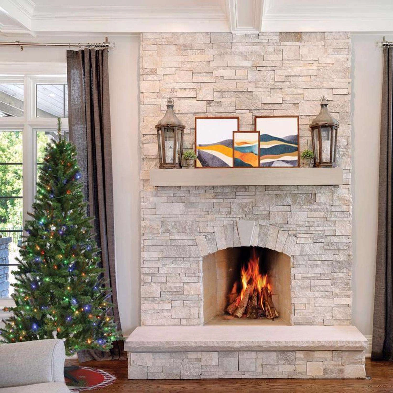 Celebrations 7-1/2 Ft. Slim LED 300 Lights Fir Tree Color Changing Christmas Tree 5 Celebrations 7-1/2 Ft. Slim LED 300 Lights Fir Tree Color Changing Christmas Tree - Image 3