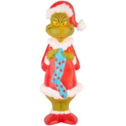 Dr. Seuss Incandescent White Grinch With Stocking 24 In. Blow Mold