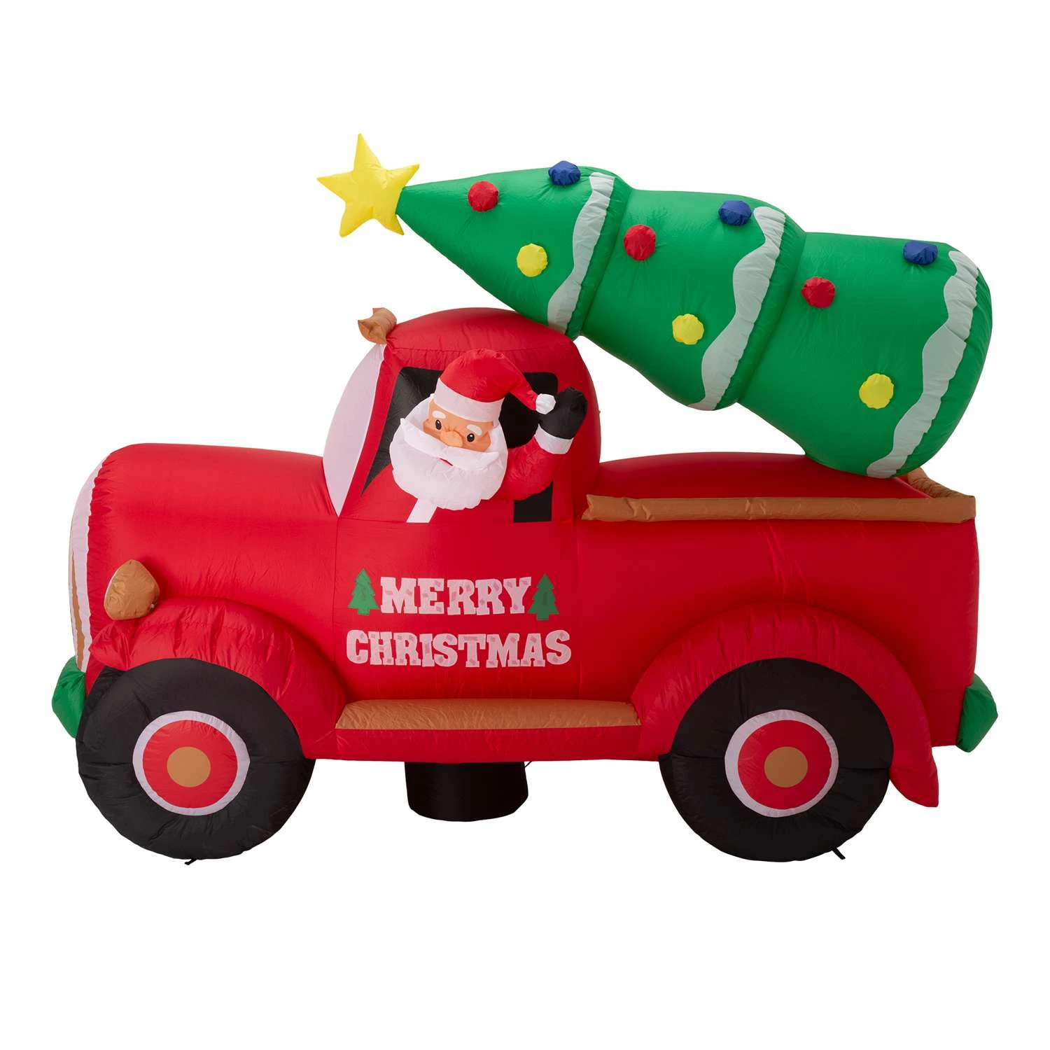 Glitzhome Santa On Pick Up Truck Decor 70.87 In. Inflatable 4 Glitzhome Santa On Pick Up Truck Decor 70.87 In. Inflatable - Image 3