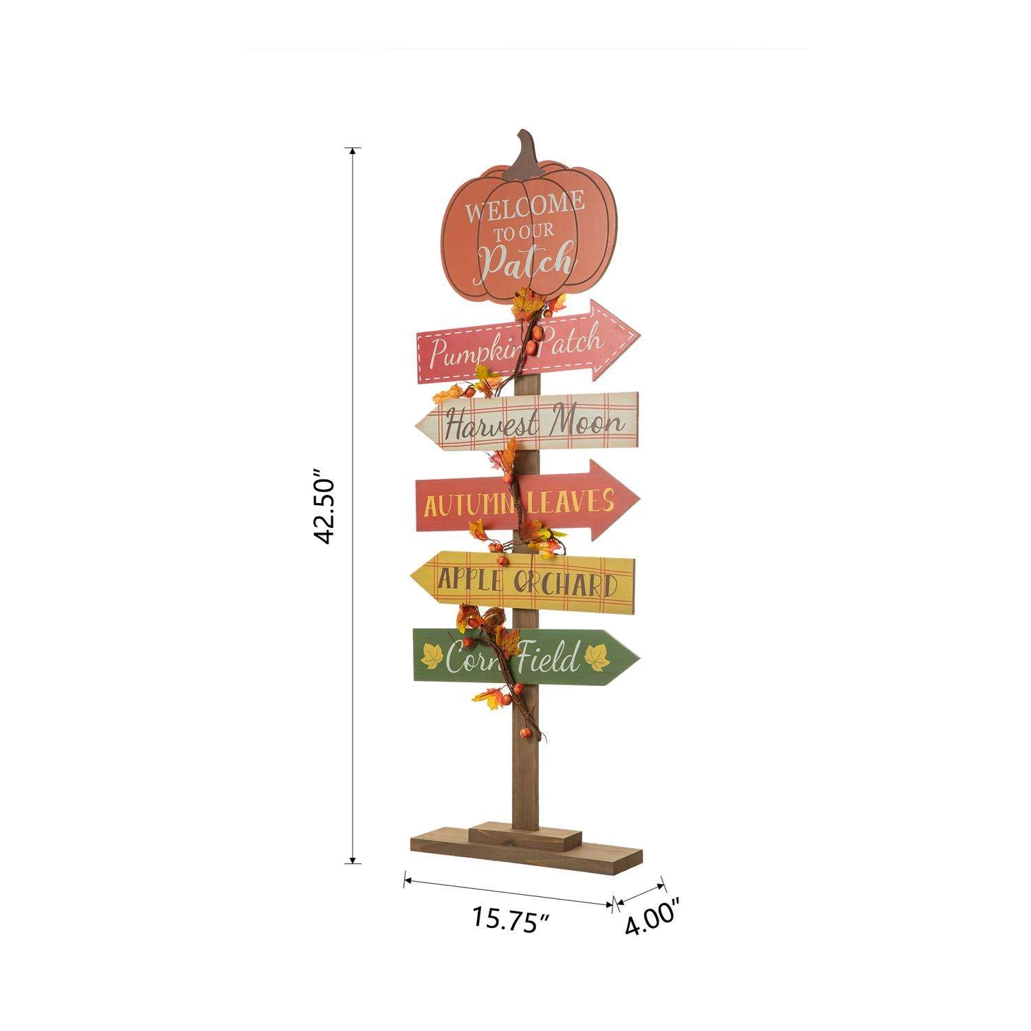 Glitzhome 42.5 In. Pumpkin Patch Porch Sign Fall Decor 7 Glitzhome 42.5 In. Pumpkin Patch Porch Sign Fall Decor - Image 6