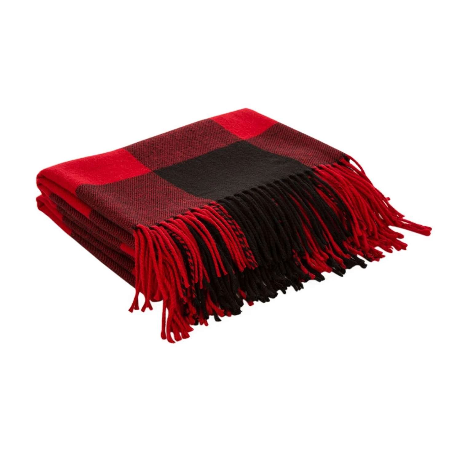 Glitzhome Multicolored Plaid Check Tassel Blanket 3 Glitzhome Multicolored Plaid Check Tassel Blanket