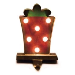 Glitzhome Marquee LED Green/Red Gift Box Stocking Holder 7.48 In. -Alpine Sales Store b1a70a03 6004 452b 8533 0ac41620c750