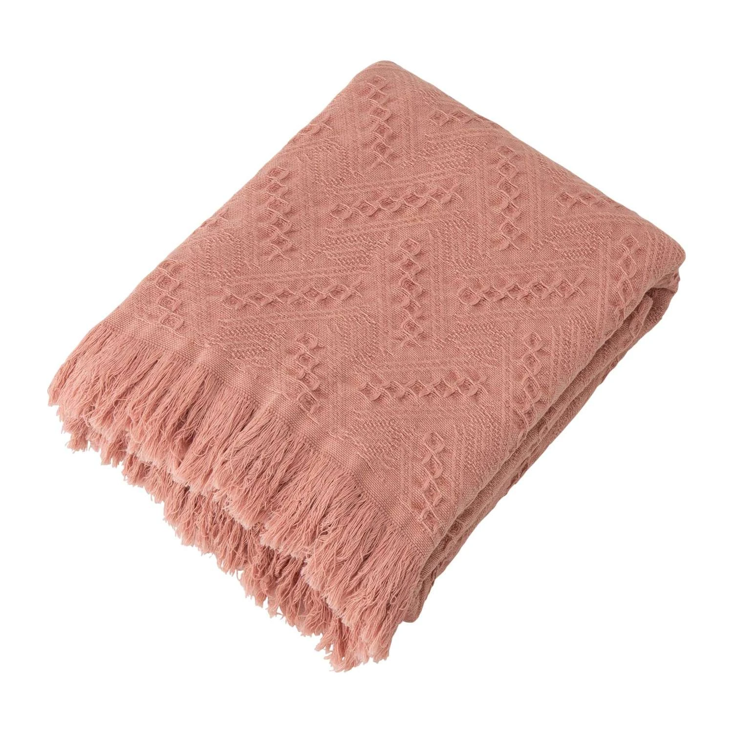 Glitzhome Coral Pink Grid Throw Blanket 0.1 In. 3 Glitzhome Coral Pink Grid Throw Blanket 0.1 In.