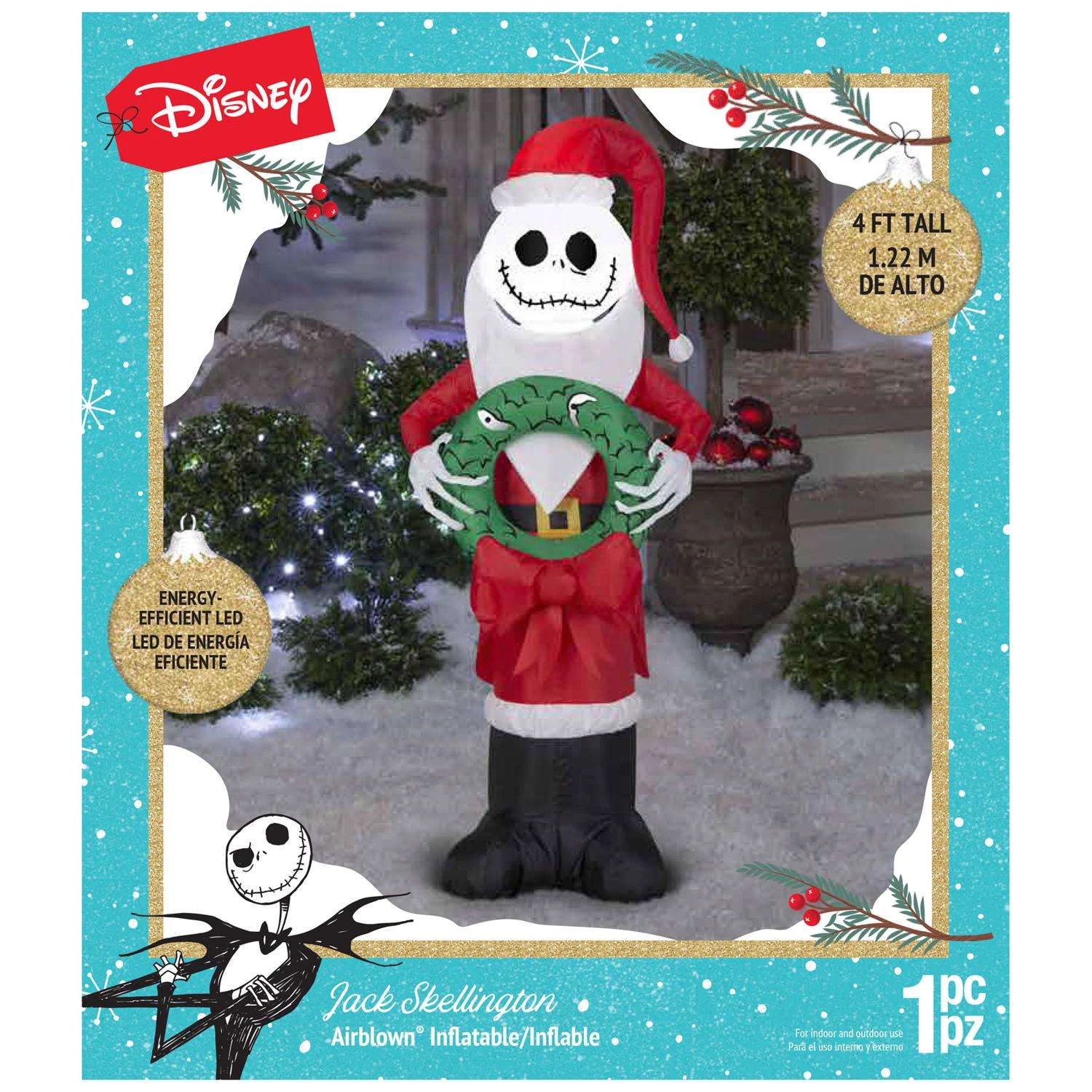Gemmy Jack Skellington As Santa 3.5 Ft. Inflatable 5 Gemmy Jack Skellington As Santa 3.5 Ft. Inflatable - Image 3