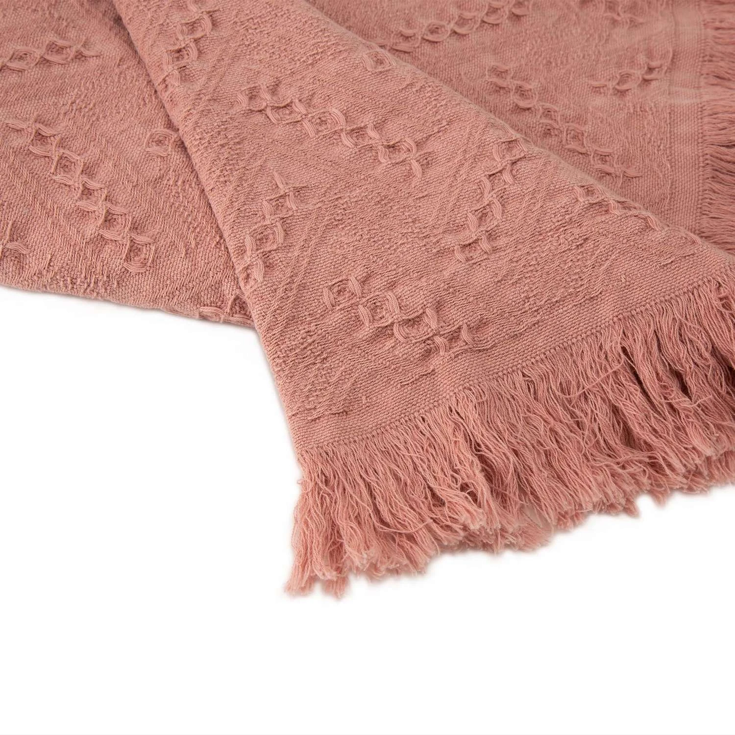 Glitzhome Coral Pink Grid Throw Blanket 0.1 In. 4 Glitzhome Coral Pink Grid Throw Blanket 0.1 In. - Image 2
