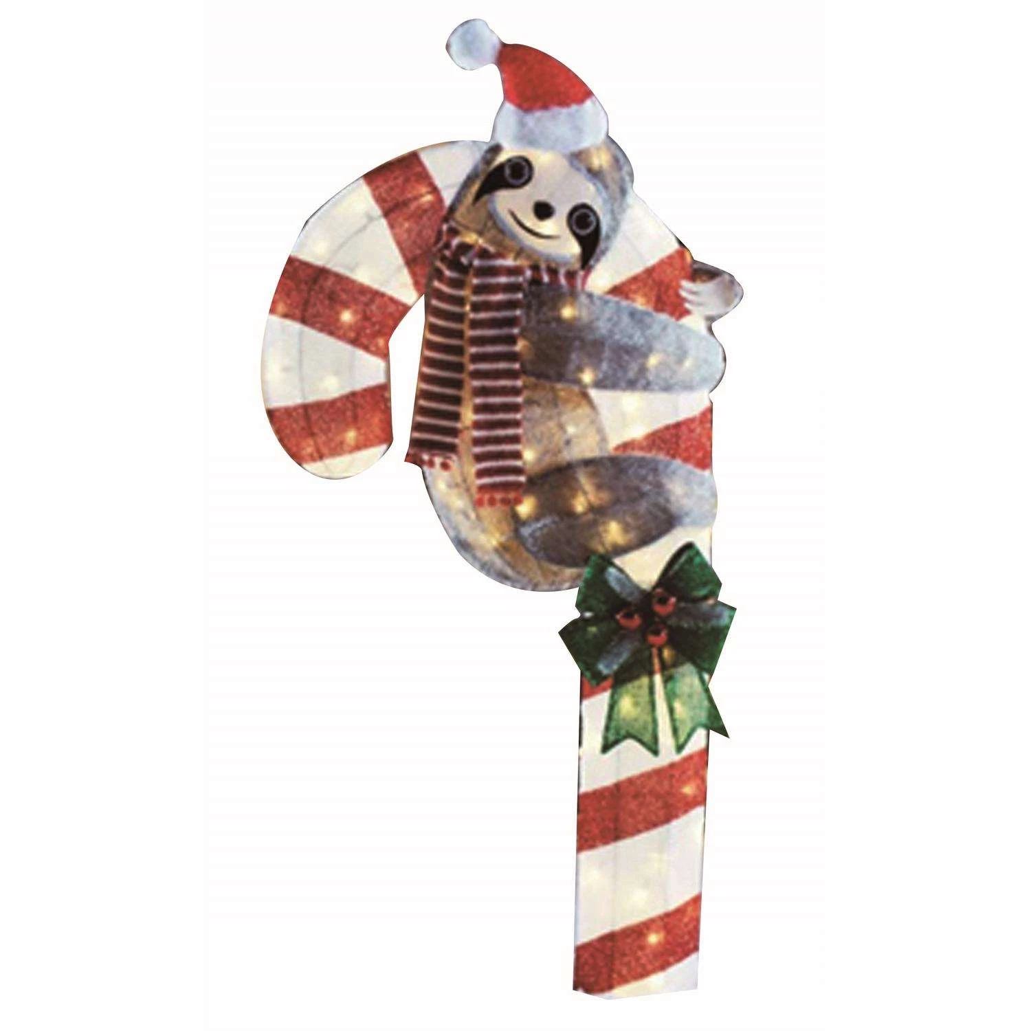 Sienna LED Warm White Sloth With Candy Cane 4 Ft. Yard Decor 3 Sienna LED Warm White Sloth With Candy Cane 4 Ft. Yard Decor