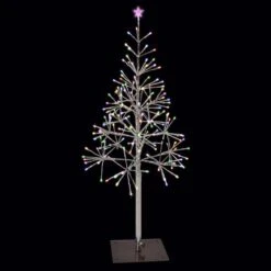 Celebrations Platinum LED Multi Shimmering Tree 4.5 Ft. Pathway Decor -Alpine Sales Store be6c34de 45a7 4930 b901 fb8d36878c34