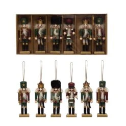 Creative Co-Op Tinsel & Trim Multicolored Nutcracker Ornament 12.6 In.