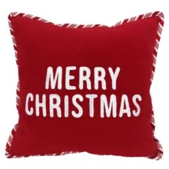Celebrations Home Red/White Merry Christmas Pillow 5 In.