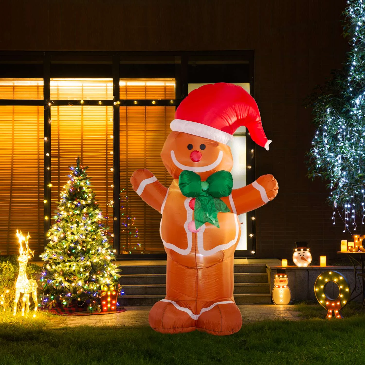 Glitzhome Gingerbread Man Decor 94.49 In. Inflatable 6 Glitzhome Gingerbread Man Decor 94.49 In. Inflatable - Image 4