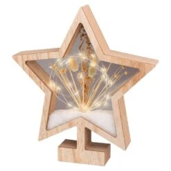 Lumineo LED Brown Lighted Star Table Decor 11 In.