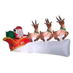Gemmy Airblown LED Santa In Sleigh Scene 5 Ft. Inflatable