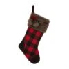 Glitzhome Multicolored Plaid Christmas Stocking 1.18 In.