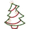 IG Design Green/Red Christmas Tree Silhouette Window Decoration 23 In.