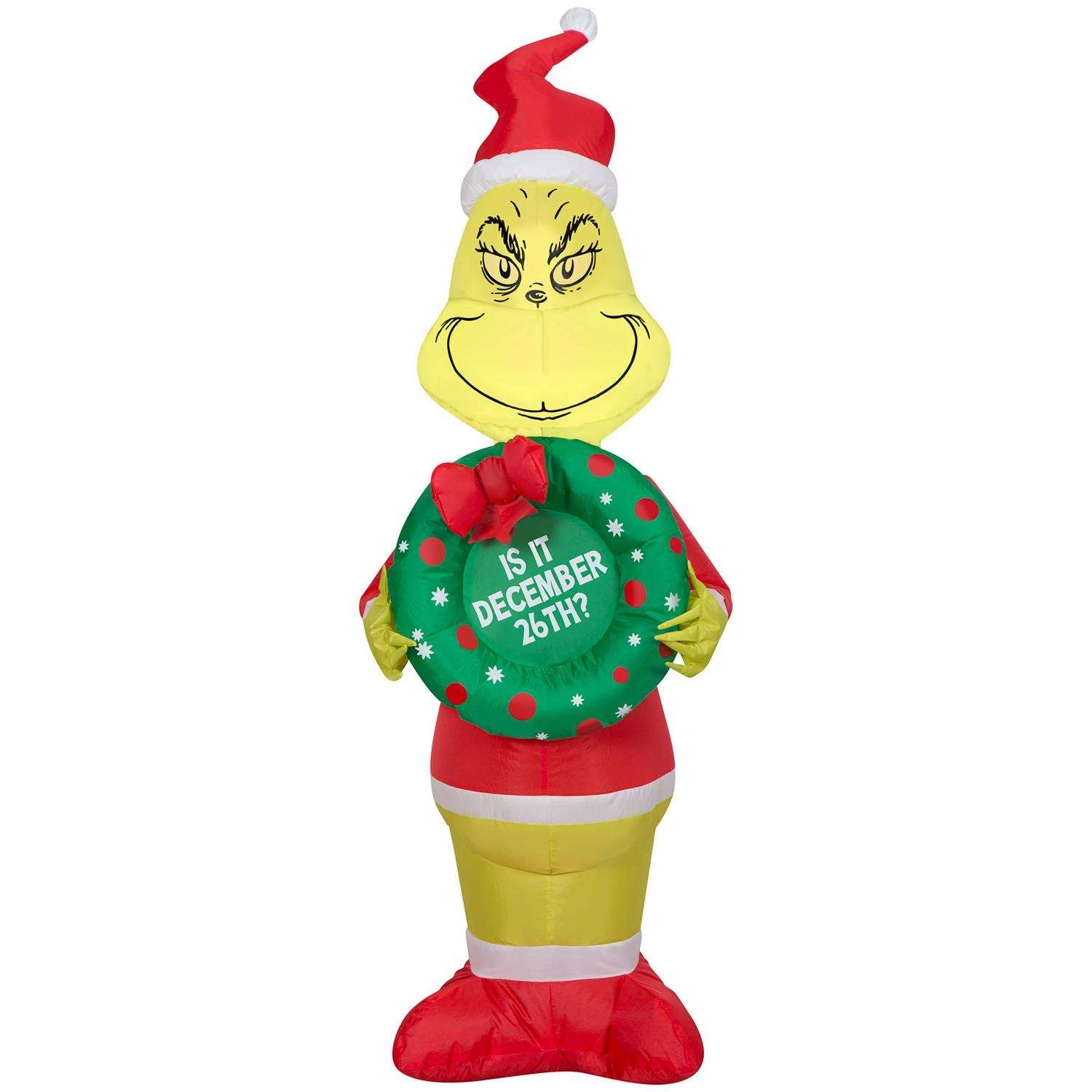 Gemmy Airblown LED Grinch Holding Wreath 4 Ft. Inflatable 3 Gemmy Airblown LED Grinch Holding Wreath 4 Ft. Inflatable