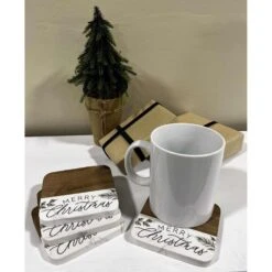 P Graham Dunn Brown/White Merry Christmas Coaster 1 In. 7 P Graham Dunn Brown/White Merry Christmas Coaster 1 In. -Alpine Sales Store cb0fb42d 9c6d 433f 87dd 906c49b274fc