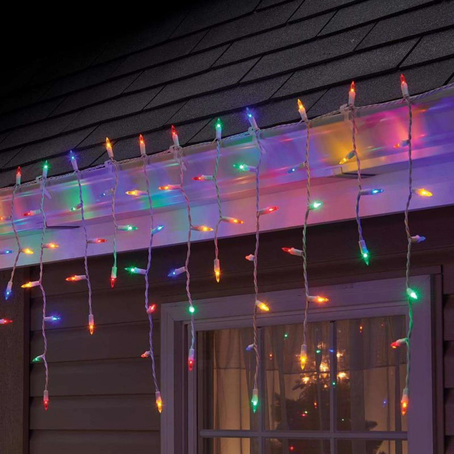 Celebrations LED Mini Multicolored 100 Ct Icicle Christmas Lights 6 Ft. 3 Celebrations LED Mini Multicolored 100 Ct Icicle Christmas Lights 6 Ft.