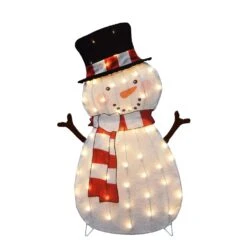 Candy Cane Lane Incandescent Clear Snowman 36 In. Yard Decor