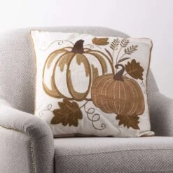 Glitzhome 0.15 In. Embroidered Pumpkin Pillow Cover Blow Mold -Alpine Sales Store d397ffce 9492 46c9 9597 63e4292a2d1d