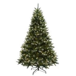 Celebrations 7-1/2 Ft. Full LED 600 Lights Mix Frosted Pine Christmas Tree