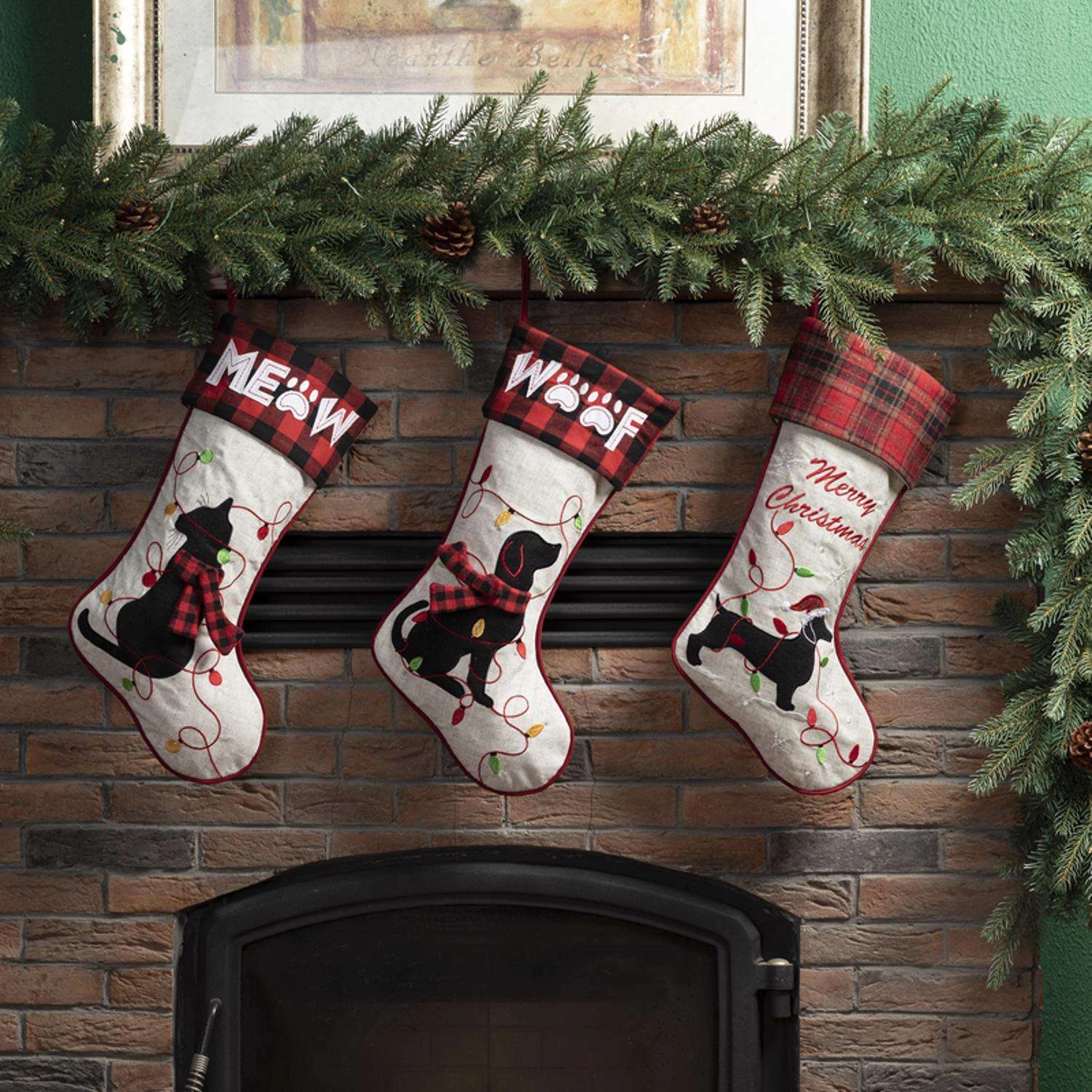 Glitzhome Multicolored Dachshund Christmas Stocking 1.18 In. 6 Glitzhome Multicolored Dachshund Christmas Stocking 1.18 In. - Image 4