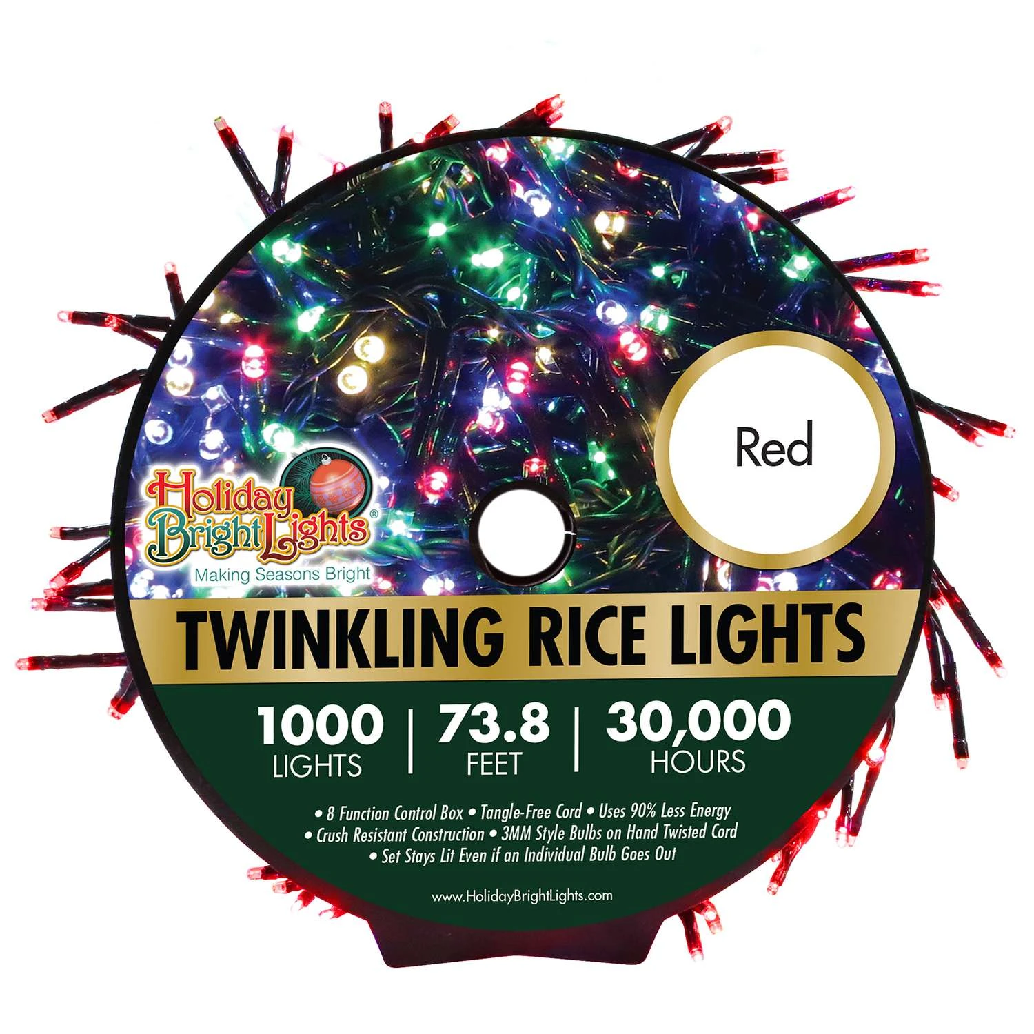 Holiday Bright Lights LED Rice Red 1000 Ct String Christmas Lights 3 Holiday Bright Lights LED Rice Red 1000 Ct String Christmas Lights