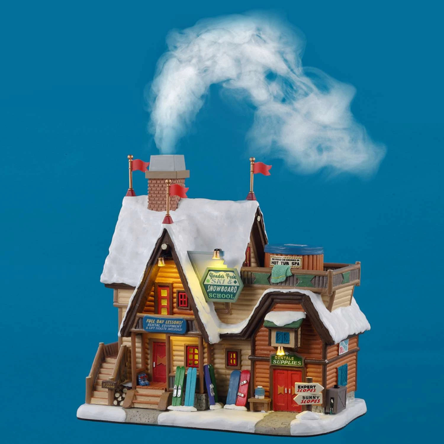 Lemax Multicolored Yonder Peak Ski & Snowboard School Christmas Village 9 In. 4 Lemax Multicolored Yonder Peak Ski & Snowboard School Christmas Village 9 In. - Image 2