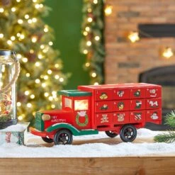 Glitzhome Multicolored Truck Countdown Calendar With Drawer Table Decor 6.3 In. -Alpine Sales Store e178f698 b926 4c64 a7be 277175a84624