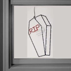 Celebrations Red/White 83 Ct 14 In. LED Prelit Coffin Hanging Decor