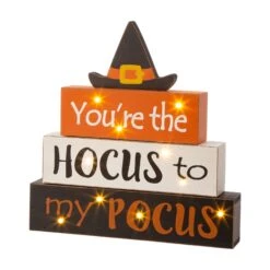 Glitzhome 11.54 In. Prelit You're The Hocus To My Pocus Sign Fall Decor