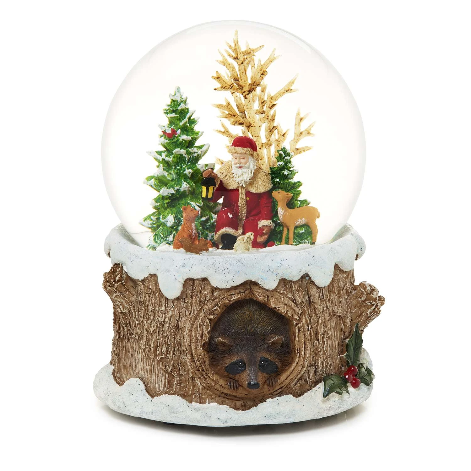 Roman Glitter Dome Multicolored Santa With Animals Indoor Christmas Decor 5.5 In. 3 Roman Glitter Dome Multicolored Santa With Animals Indoor Christmas Decor 5.5 In.