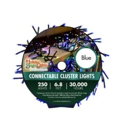 Holiday Bright Lights LED Rice Cluster Blue 250 Ct String Christmas Lights